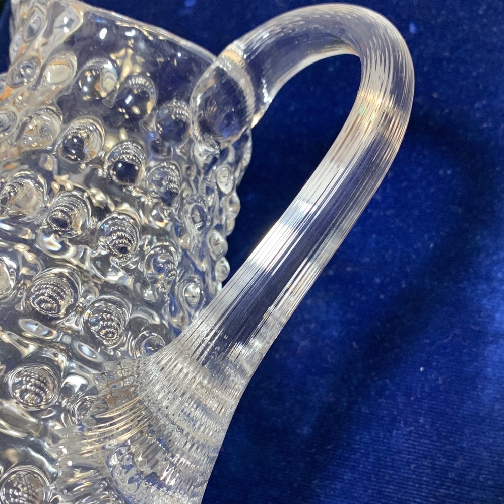 Clear Glass Hobnail Pitcher 6”
